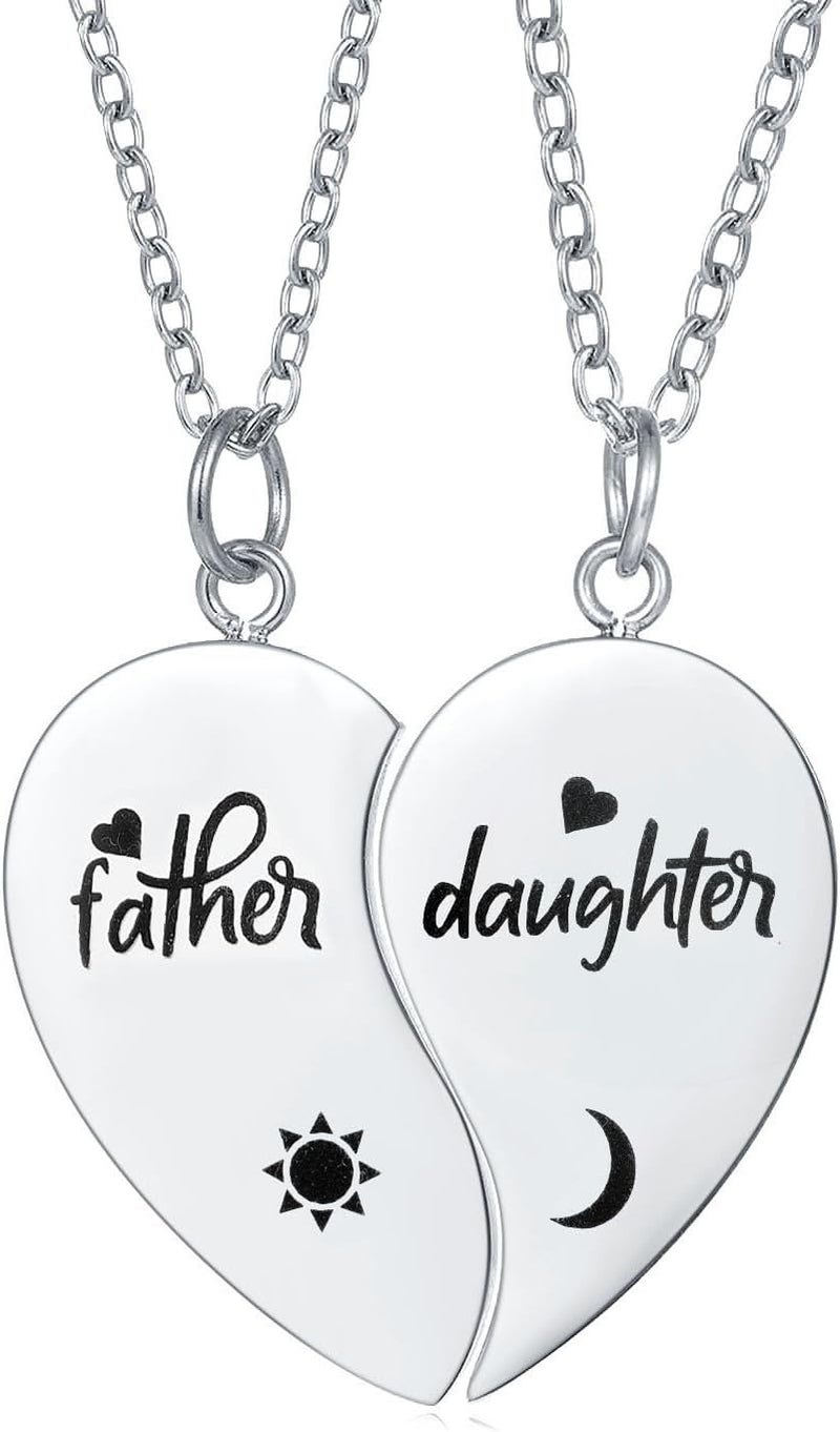 Yonhon Father Daughter Necklace for 2, Father Daughter Matching Bracelet Set for 2 - Image 1